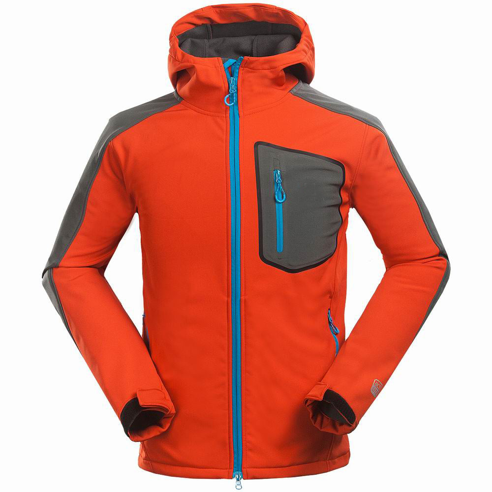 Men’s Outdoor Mountaineering Soft Shell Windproof Jacket for Hiking Sports