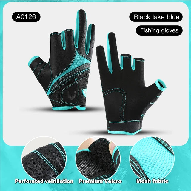Outdoor Fishing Gloves Three Finger Anti Slip Cut Resistant