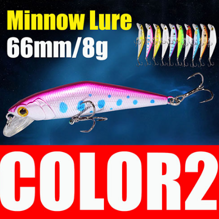 Bass Trout Wobbler Fishing Lure 66mm 8g Minnow Hard Bait