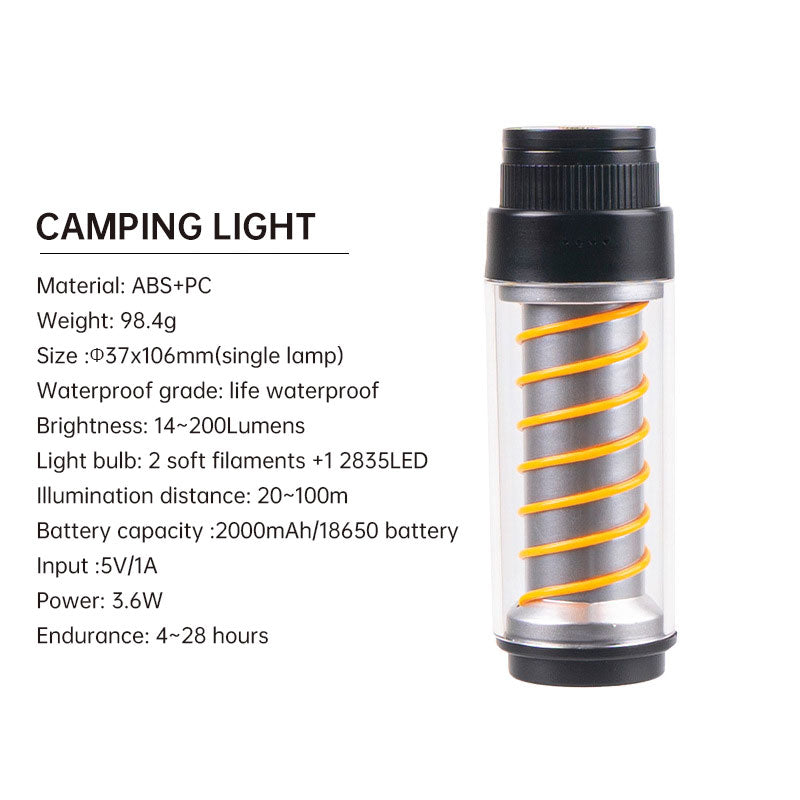 Outdoor Camping Portable Night Light Flashlight Tripod Tent Lamp