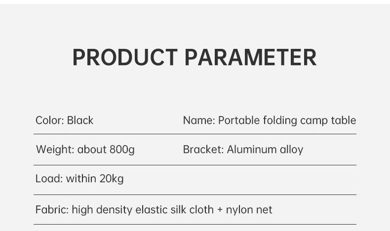 Ultra Light Folding Table Outdoor Camping Portable Picnic Table