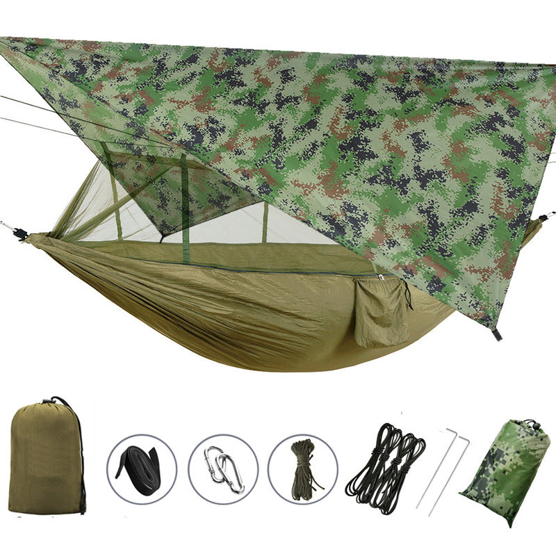 Outdoor Double Camping Hammock Mosquito Net Rain Fly Lightweight