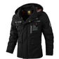 Men Hooded Parka Jacket Warm Windproof Outdoor Coat Multiple Pockets