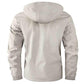 Men Hooded Parka Jacket Warm Windproof Outdoor Coat Multiple Pockets