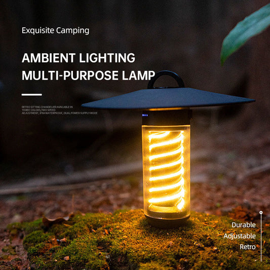 Outdoor Camping Portable Night Light Flashlight Tripod Tent Lamp