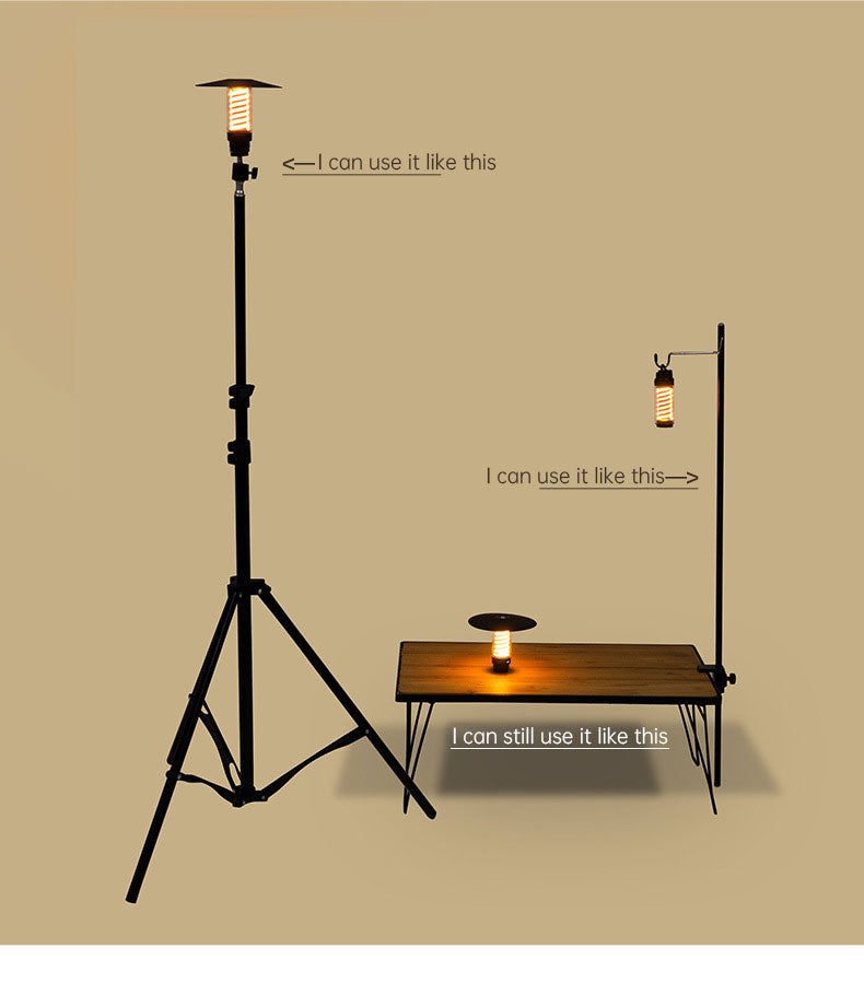 Outdoor Camping Portable Night Light Flashlight Tripod Tent Lamp