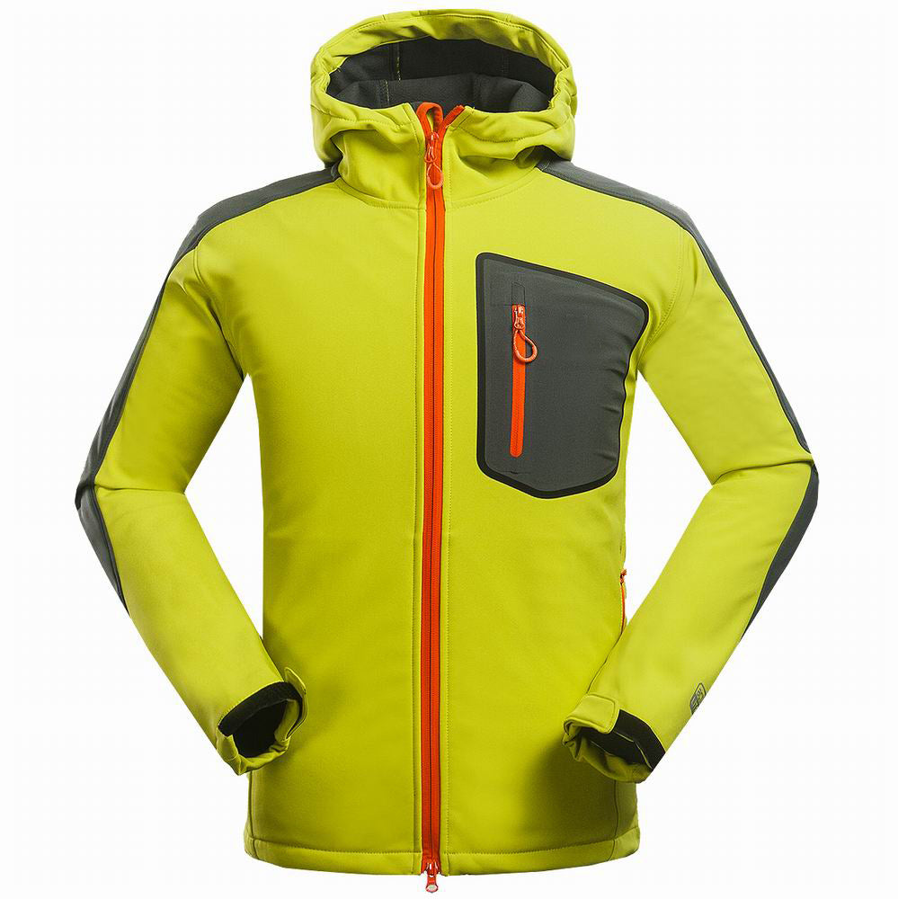 Men’s Outdoor Mountaineering Soft Shell Windproof Jacket for Hiking Sports