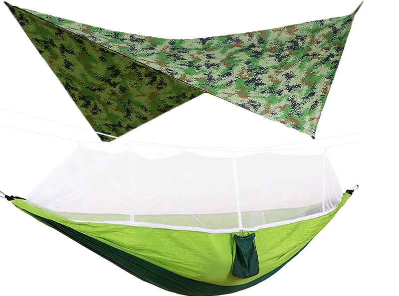Outdoor Double Camping Hammock Mosquito Net Rain Fly Lightweight