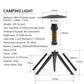 Outdoor Camping Portable Night Light Flashlight Tripod Tent Lamp