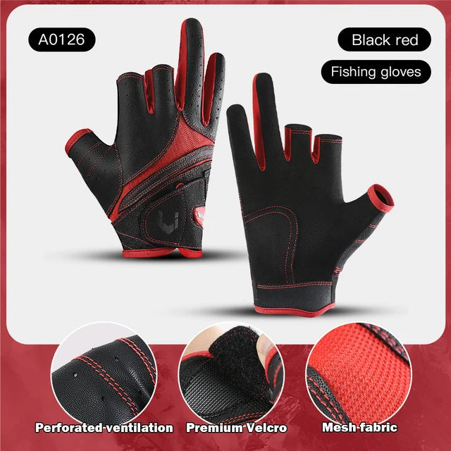 Outdoor Fishing Gloves Three Finger Anti Slip Cut Resistant