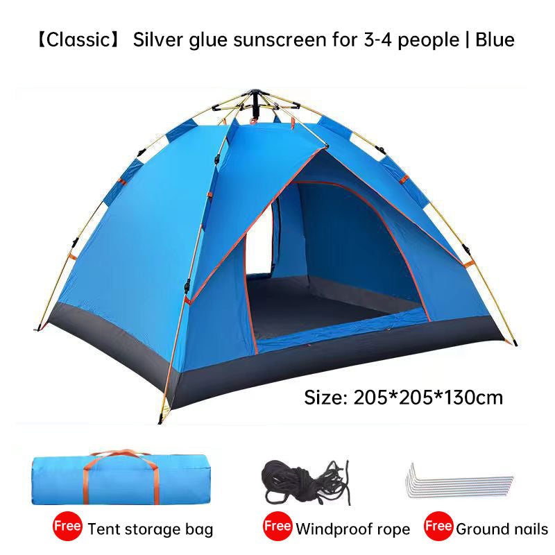 Quick Deploy Outdoor Tent Green White 3 4 Person Camping