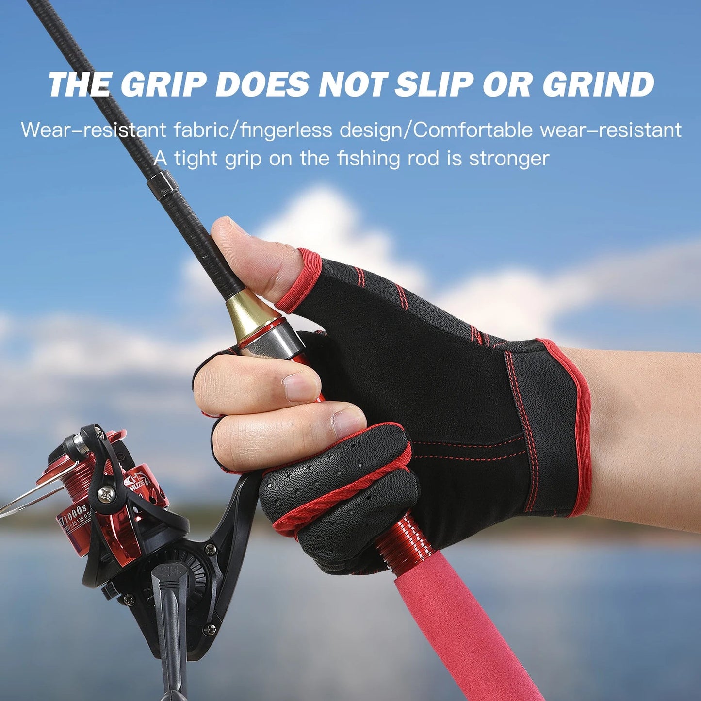 Outdoor Fishing Gloves Three Finger Anti Slip Cut Resistant