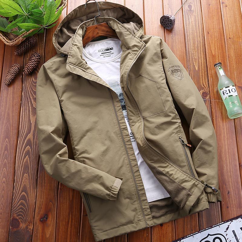 Men Autumn Winter Outdoor Mountaineering Jacket Warm Velvet Coat