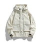 Outdoor Hooded Jacket Windproof Waterproof Loose Workwear Style Coat