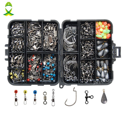 JSM 160 Piece Fishing Accessories Kit Hooks Sinkers Swivels