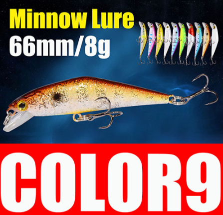 Bass Trout Wobbler Fishing Lure 66mm 8g Minnow Hard Bait