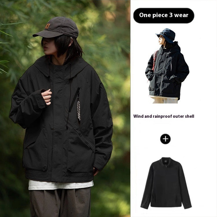 Spring Outdoor Jacket Windproof Waterproof Hooded Coat