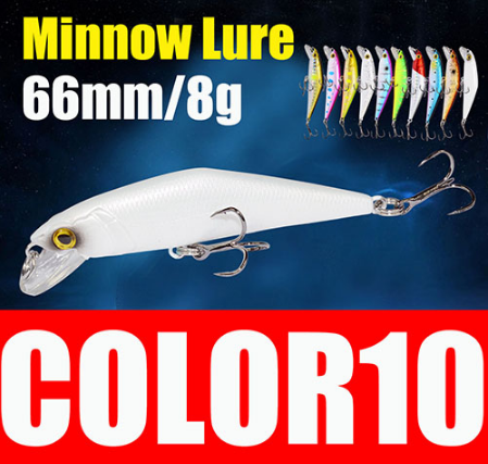 Bass Trout Wobbler Fishing Lure 66mm 8g Minnow Hard Bait