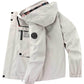 Men Hooded Parka Jacket Warm Windproof Outdoor Coat Multiple Pockets