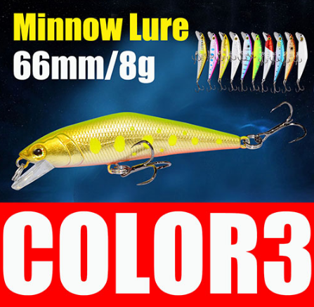 Bass Trout Wobbler Fishing Lure 66mm 8g Minnow Hard Bait