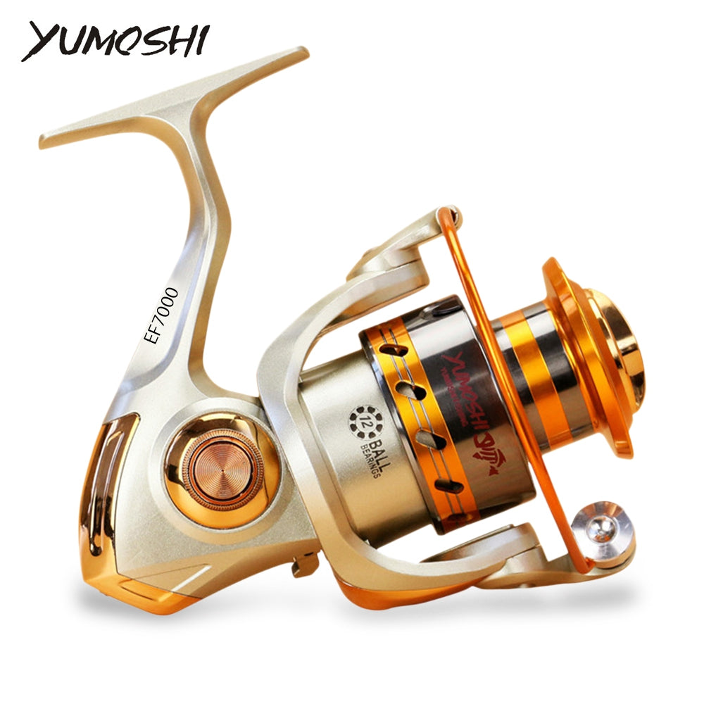 Metal Spool Spinning Fishing Reel 12 Ball Bearing Wheel