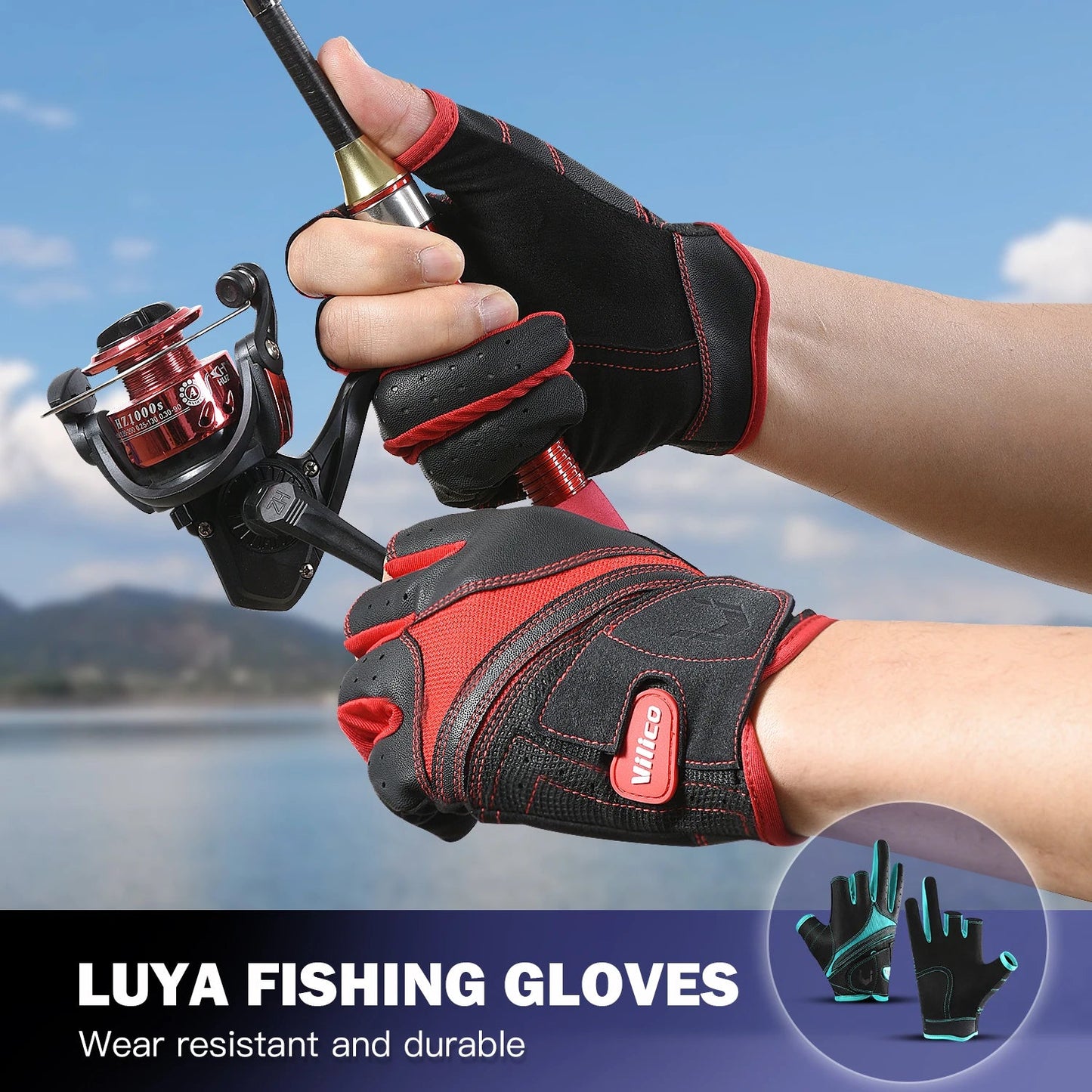Outdoor Fishing Gloves Three Finger Anti Slip Cut Resistant