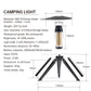 Outdoor Camping Portable Night Light Flashlight Tripod Tent Lamp