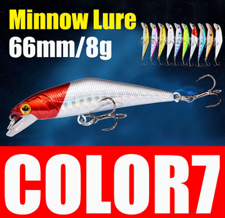 Bass Trout Wobbler Fishing Lure 66mm 8g Minnow Hard Bait