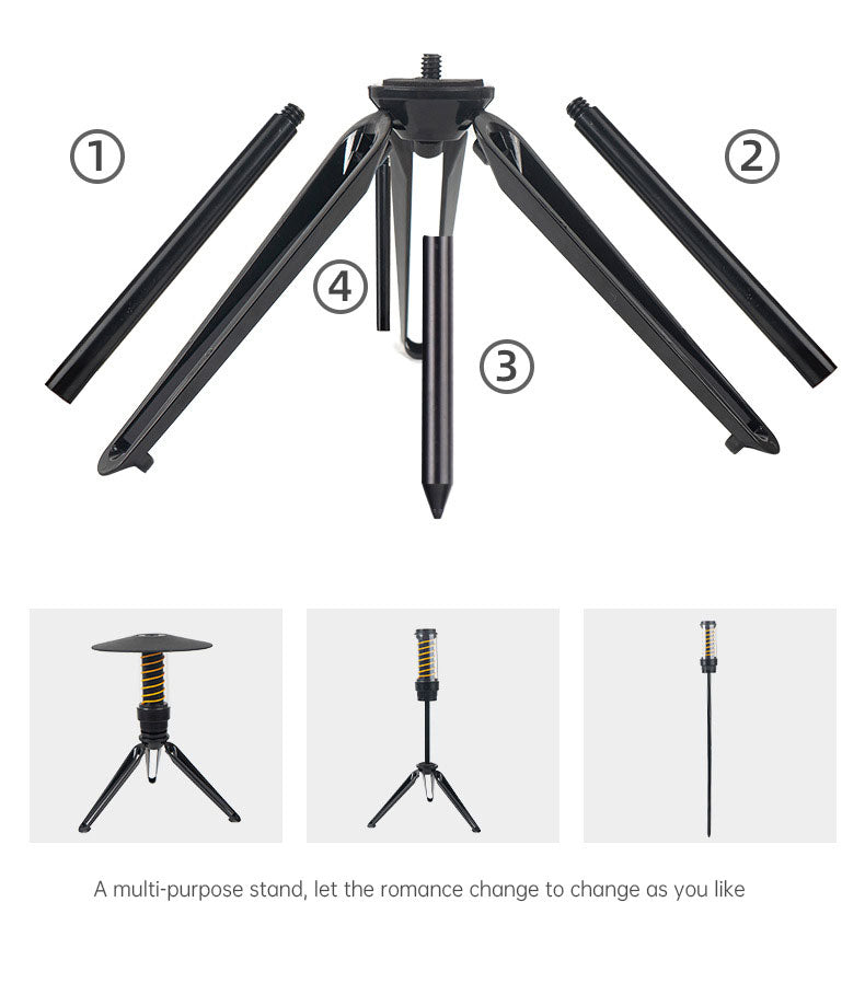 Outdoor Camping Portable Night Light Flashlight Tripod Tent Lamp