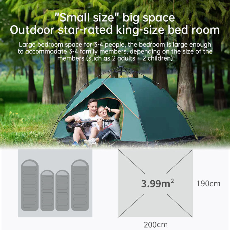 Quick Deploy Outdoor Tent Green White 3 4 Person Camping
