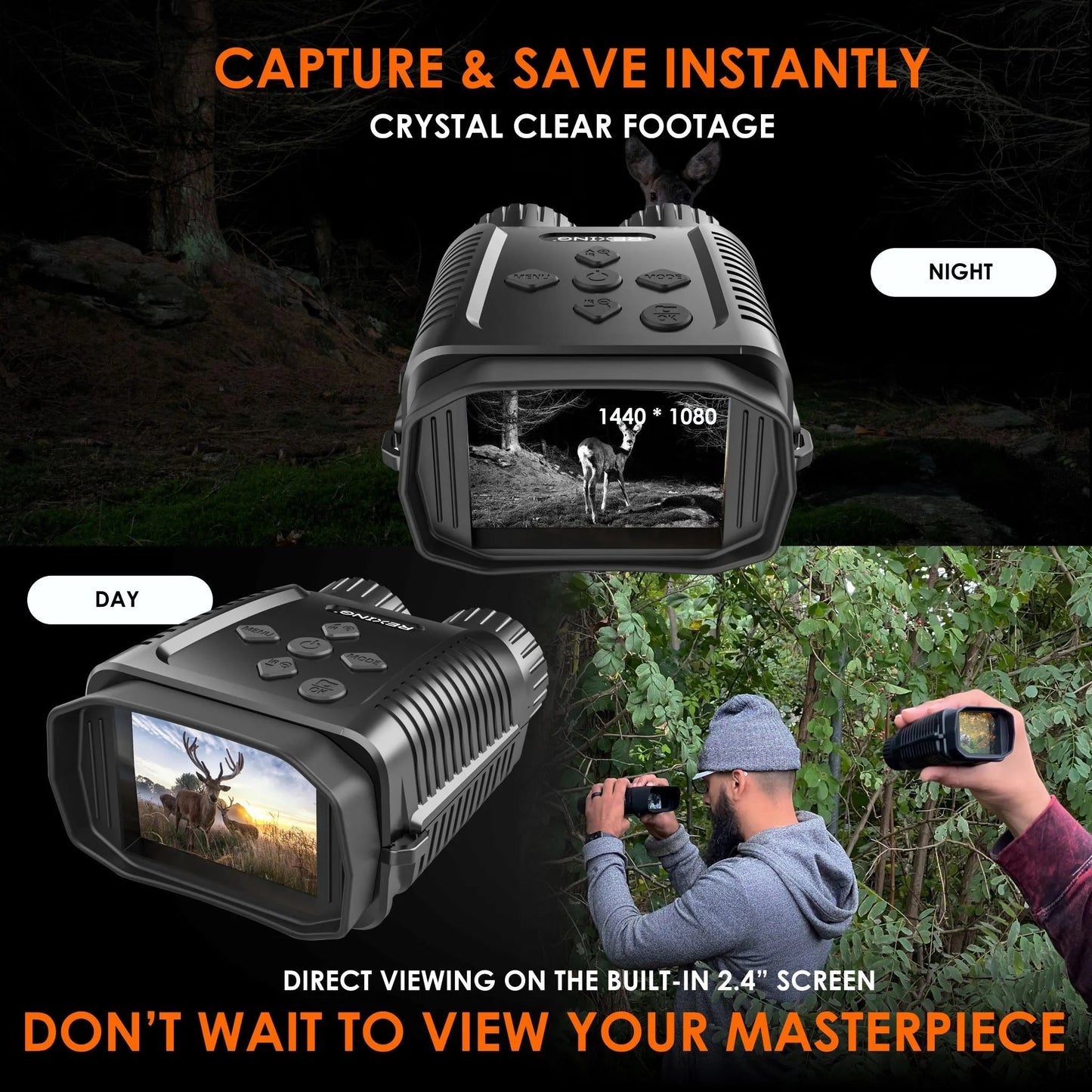 B1 Mini 1080P Night Vision Digital Binoculars with Viewing Screen
