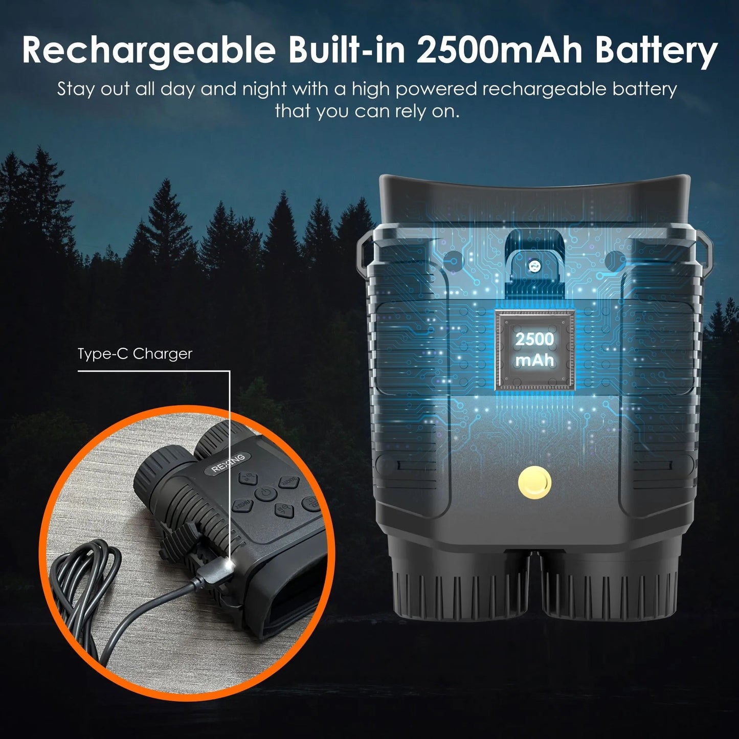 B1 Mini 1080P Night Vision Digital Binoculars with Viewing Screen