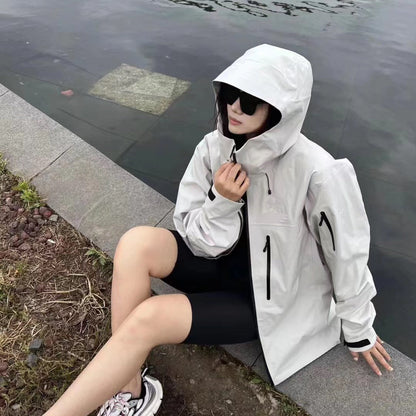 Women Gore-Tex Hard Shell Jacket Windproof Waterproof Outdoor Coat