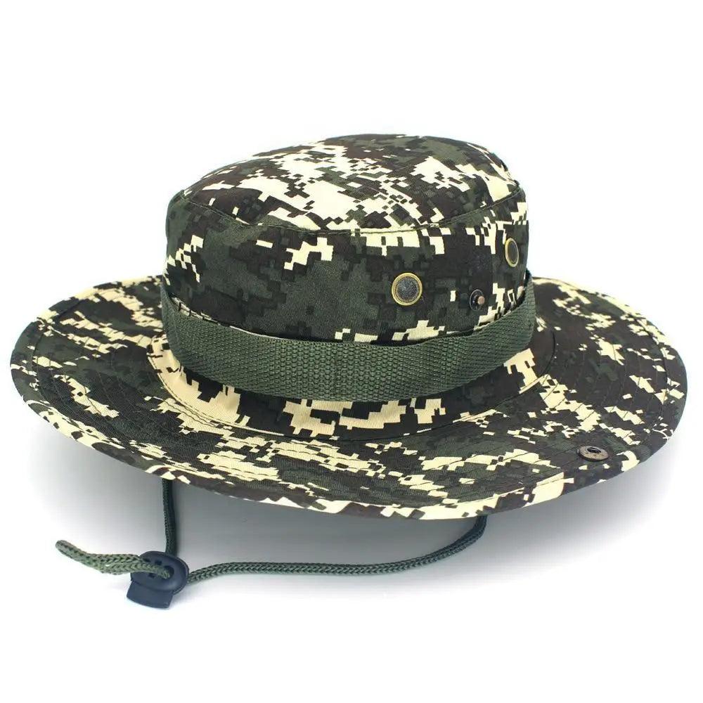 Men Camouflage Tactical Sun Hat Adjustable Outdoor Fishing Hunting Cap