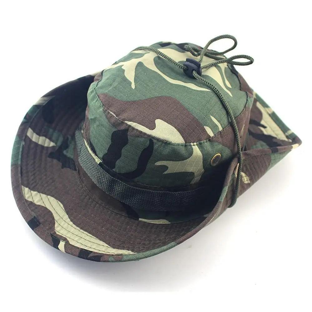Men Camouflage Tactical Sun Hat Adjustable Outdoor Fishing Hunting Cap