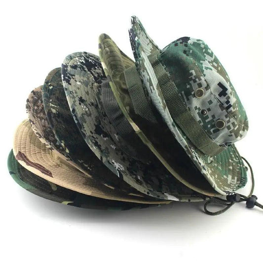 Men Camouflage Tactical Sun Hat Adjustable Outdoor Fishing Hunting Cap