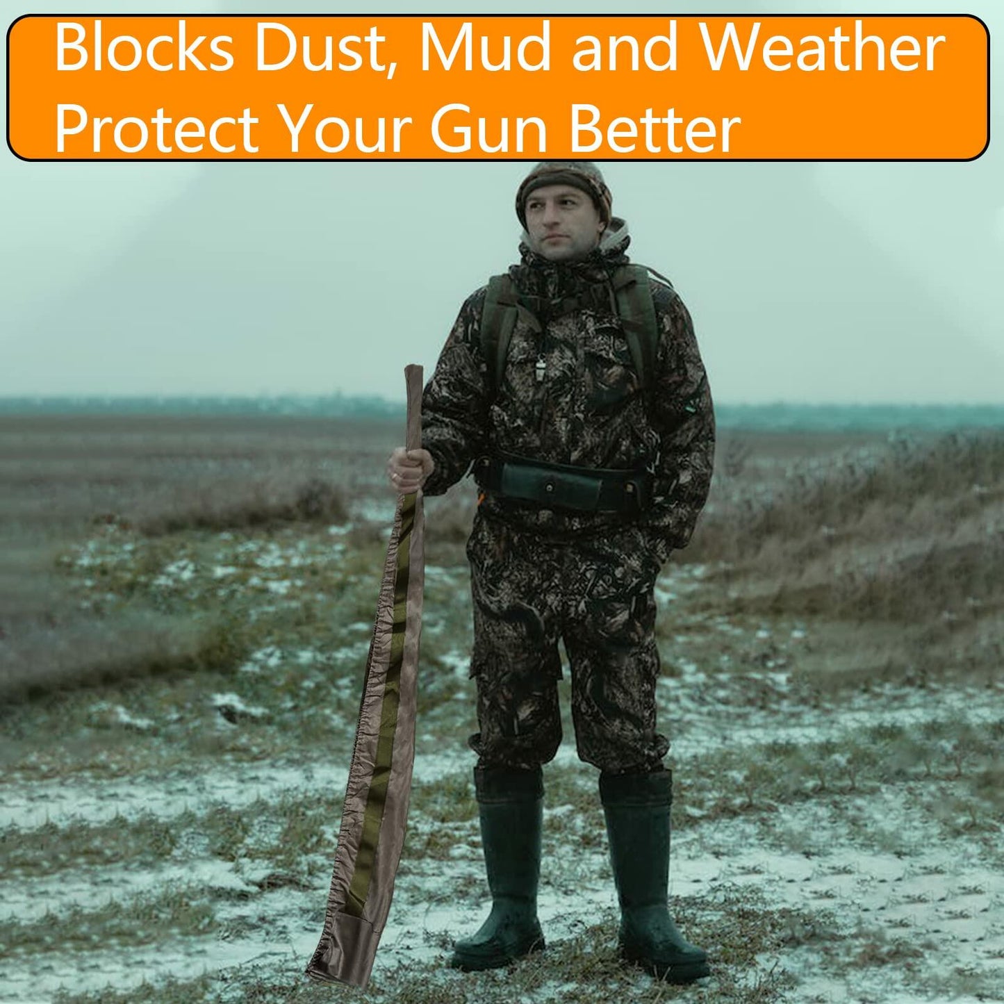 Miaking Quick Release Shotgun Rifle Sock Sleeve Brown Size 38-51in