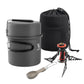 Ultra-Light Aluminum Camping Cookware Set with Nestable Design Handle